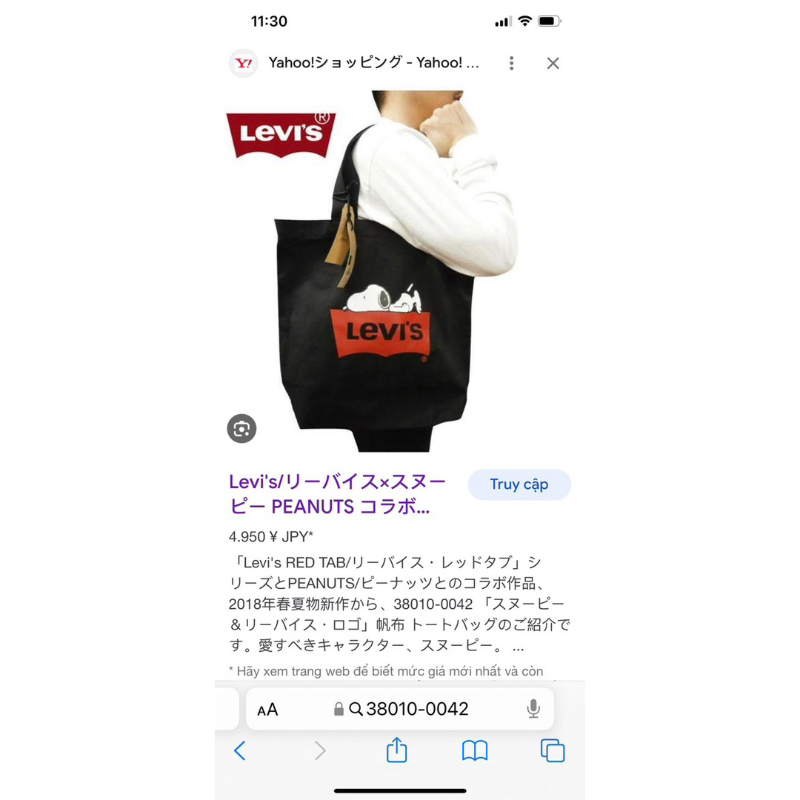 Túi Xách Cavas Unisex LeviS Xuất Nhật