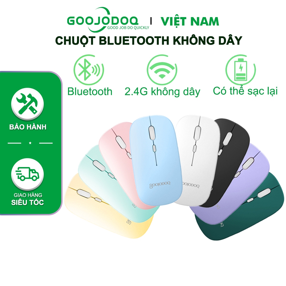 Chuột không dây 2 trong 1 Goojodoq Dual Mode 2.4Ghz Wireless Bluetooth 2 In 1 Cordless Mouse Bảo mật chính hãng