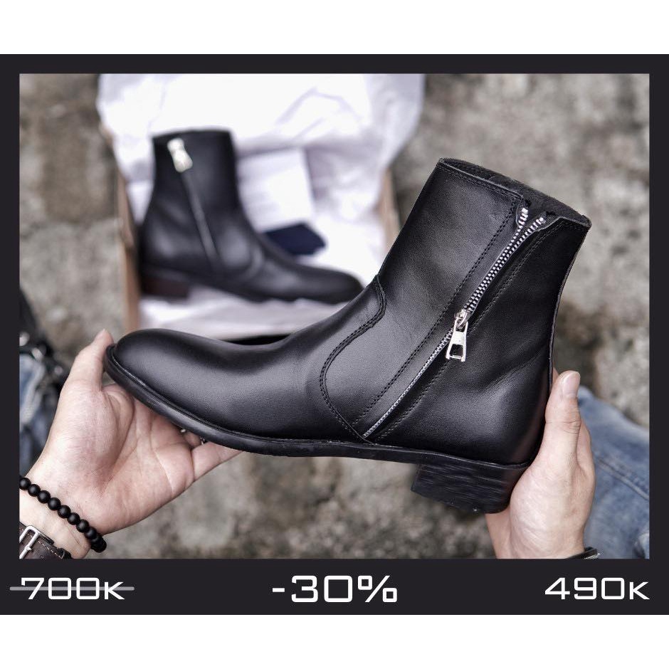 G14 ZIPBOOT of StrapsBoot 4cm Da Bò Cao Cấp . Hàng nhập khẩu cao cấp full size 38-43