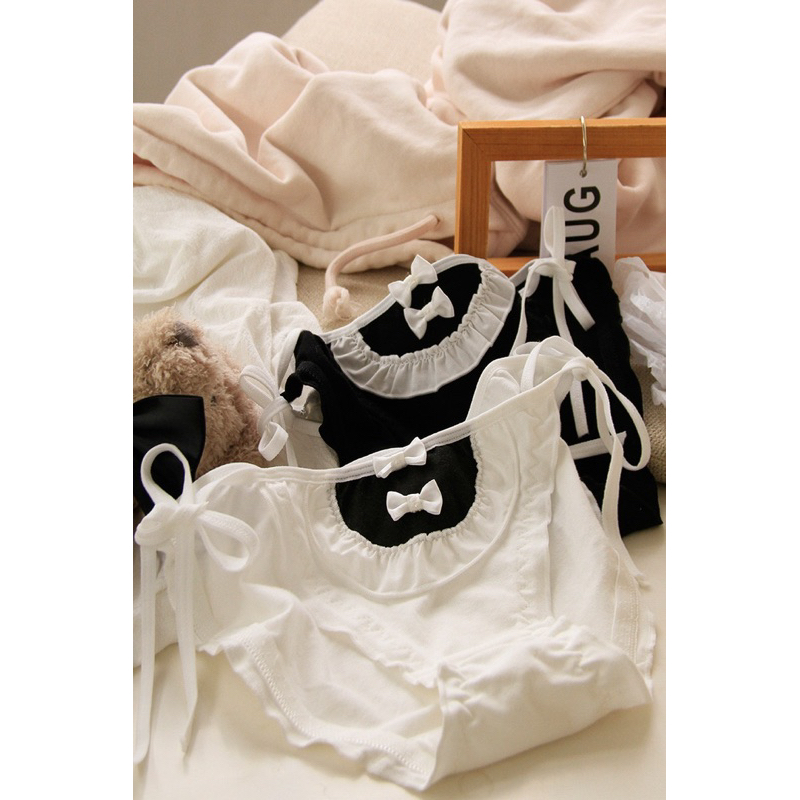 Quần lót cotton đính nơ dễ thương cột dây hai bên cho nữ M022