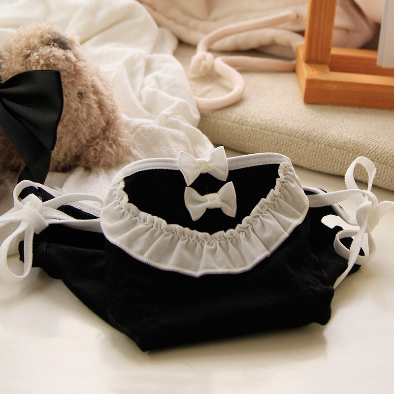 Quần lót cotton đính nơ dễ thương cột dây hai bên cho nữ M022