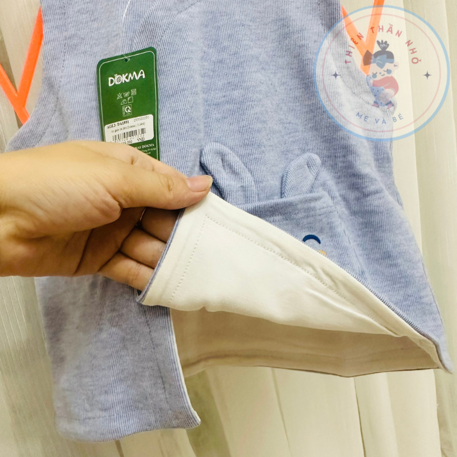 Áo gile Dokma nỉ dày cài chéo cho bé trai bé gái sz 3-18m