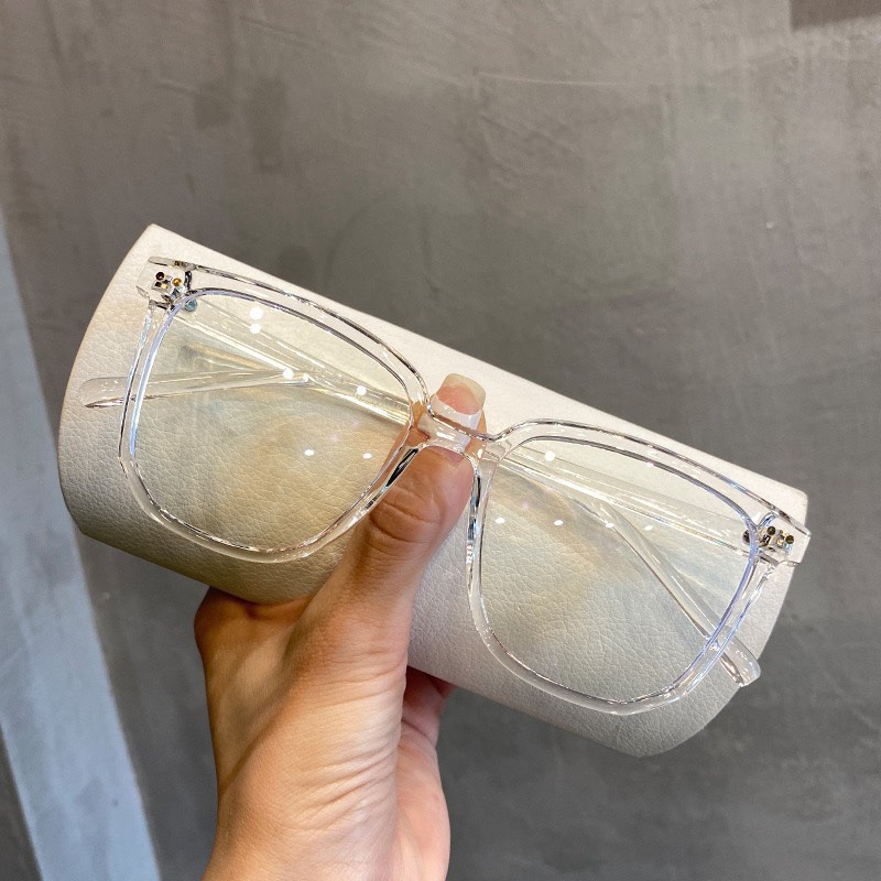 Kính gọng vuông nam nữ kiểu dáng 2 Chấm Ngang