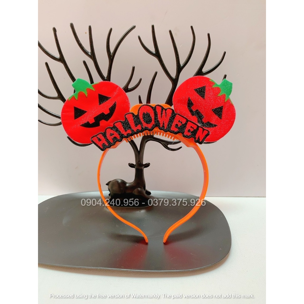 Bờm xược tóc, băng đô cài tóc có đèn nháy Halloween bí ngô vui nhộn cho người lớn, trẻ em