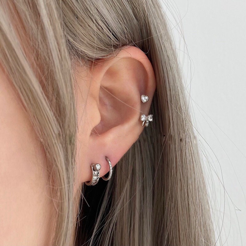 Khuyên tai nơ đá chốt bi vặn bông tai mẫu mơí cao cấp