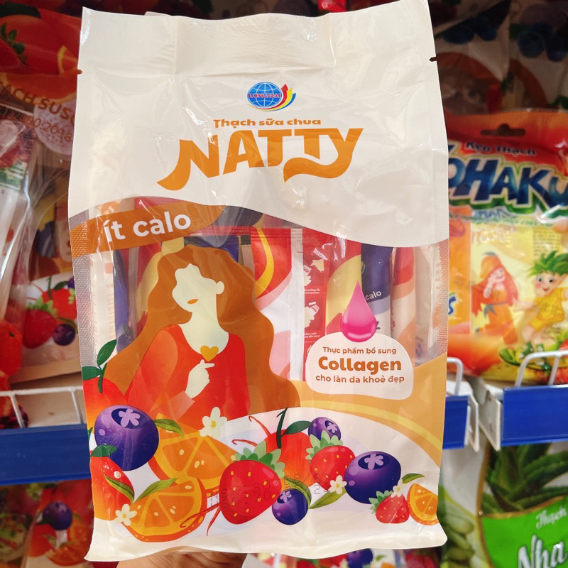 Thạch Sữa Chua Natty Ít Calo Bổ Sung Collagen 500g