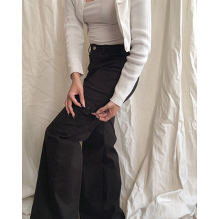 Quần Cargo túi hộp cạp trễ ống suông loe - Loe Pants