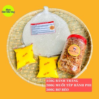 Bánh tráng phơi sương, muối ruốc hành phi tặng kèm 200gr bơ béo