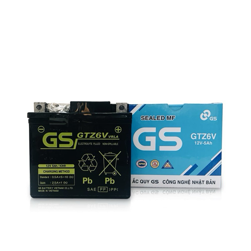 Ắc quy GS GTZ6V(12V-5ah)Xài cho Lead 125,AirBlade,Vision,SH mode,...