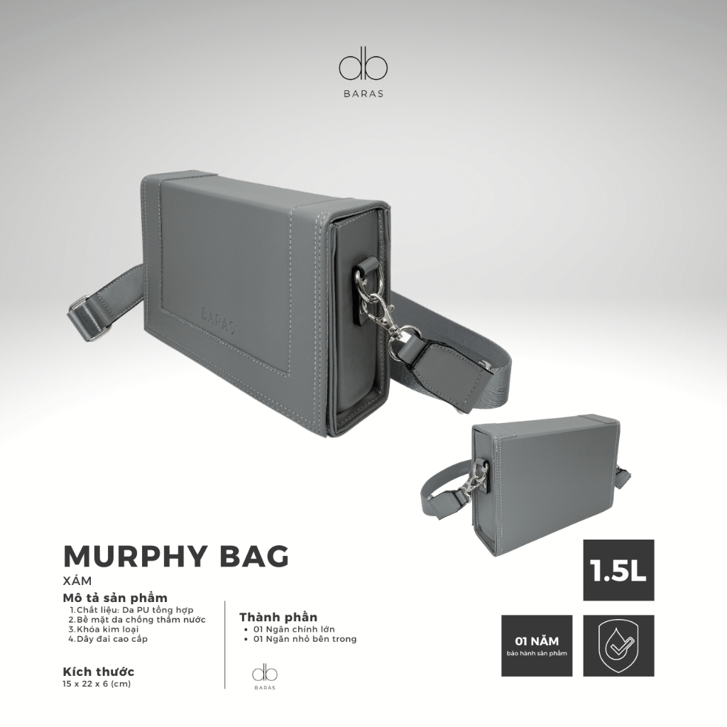 Túi đeo chéo hộp MURPHY BAG - BARAS VIETNAM - Túi đeo chéo nam nữ