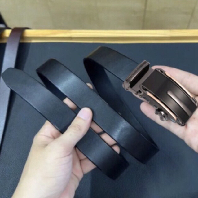 Thắt Lưng Nam Da Bò Vegtan Nhập Ý Nhiều mẫu mặt khóa Tự Động DTM Bản Rộng 3.5cm Hai Màu Đen Nâu Bảo Hành 5 Năm