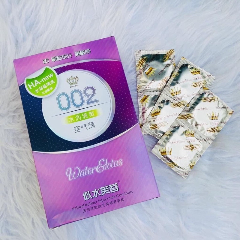Bao cao su nội địa trung 002 siêu mỏng hộp 100 cái, DATE XA nhiều gel bôi trơn,bao cao su khách sạn, nhà nghỉ, gia đình