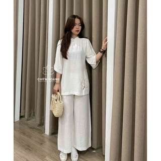 Lụa Xước Cổ Trụ Thêu Sen-[Ảnh Thật]