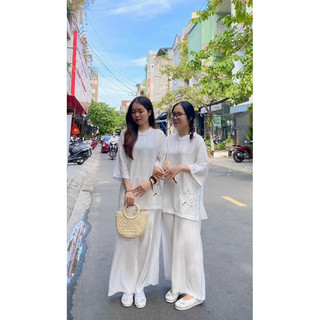 Lụa Xước Cổ Trụ Thêu Sen-[Ảnh Thật]