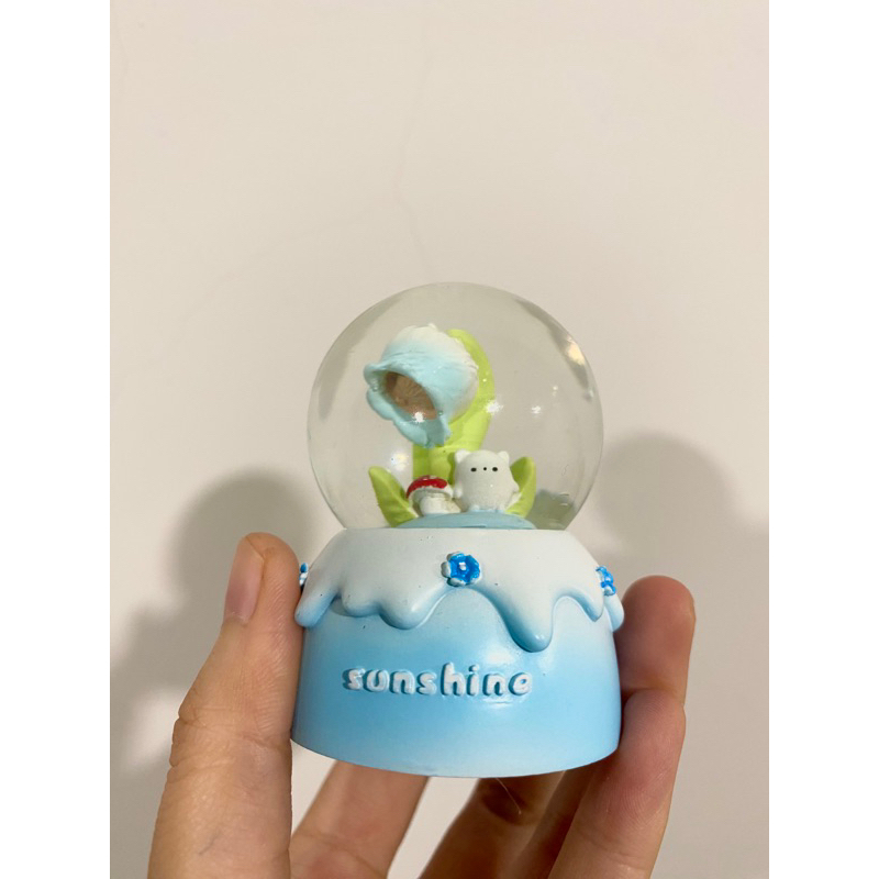 Quả cầu pha lê mini có đèn đổi màu trang trí bàn học, decor nhà cửa hình cây hoa