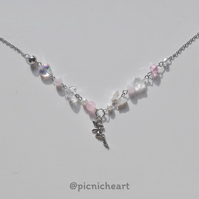 | Picnic Heart | FAIRY PINKY NECKLACE 🧺🕊️✨🧴🎧🎀