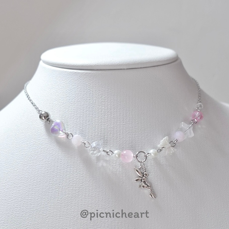 | Picnic Heart | FAIRY PINKY NECKLACE 🧺🕊️✨🧴🎧🎀