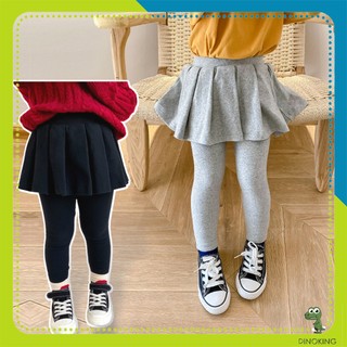 Quần váy bé gái DINOKING Quần legging liền chân váy xếp ly cho bé chất cotton dày mịn Váy liền quần trẻ em 2-8 tuổi CV04