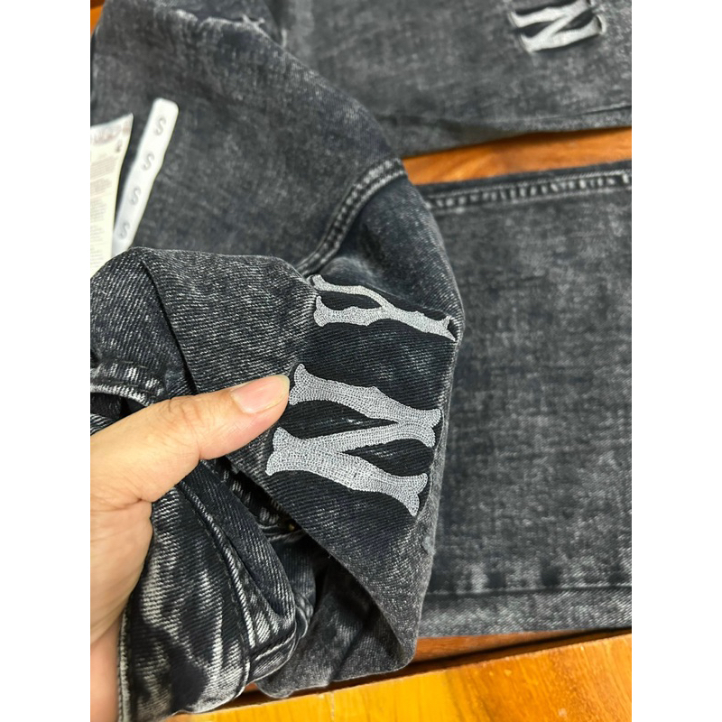 Quần jeans MLB thêu logo full quần hack chân màu siêu đẹp