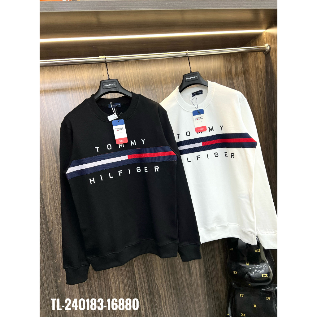 🔥Hot🔥Áo nỉ Tommy thêu vạch thiết kế hot trend Nam Nữ Thu Đông 2023