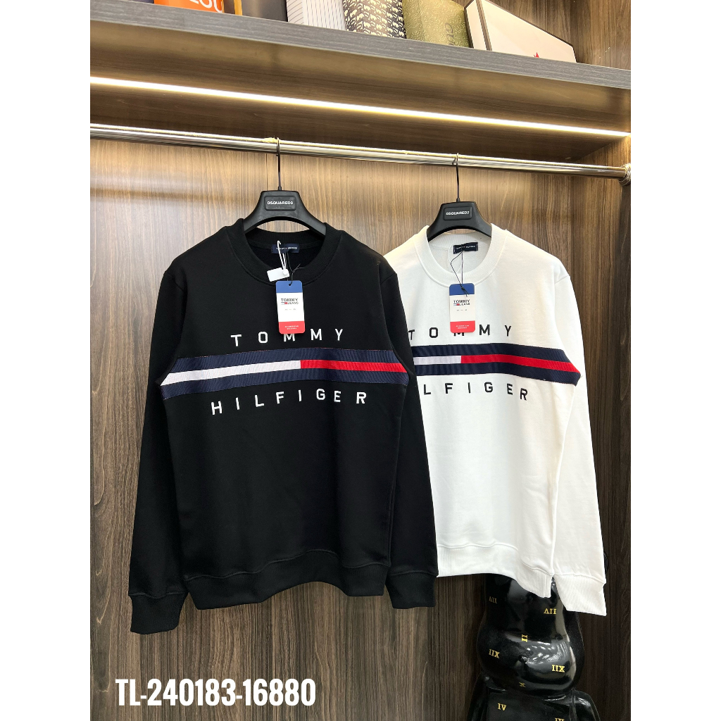 🔥Hot🔥Áo nỉ Tommy thêu vạch thiết kế hot trend Nam Nữ Thu Đông 2023