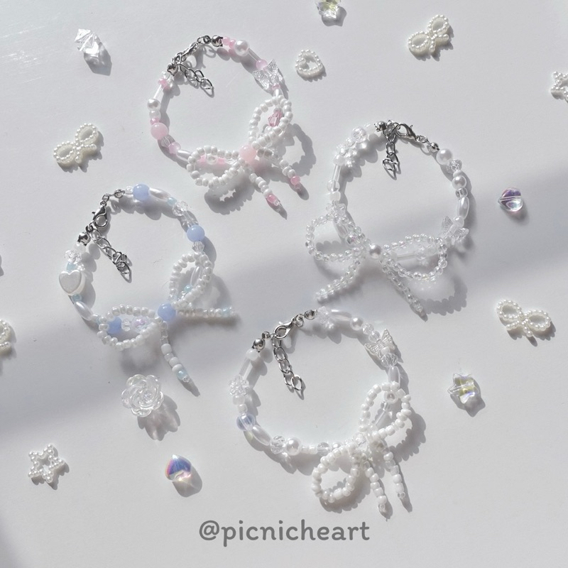 | Picnic Heart | 𐙚 RIBBON BEAD GIRL BRACELET 𐙚