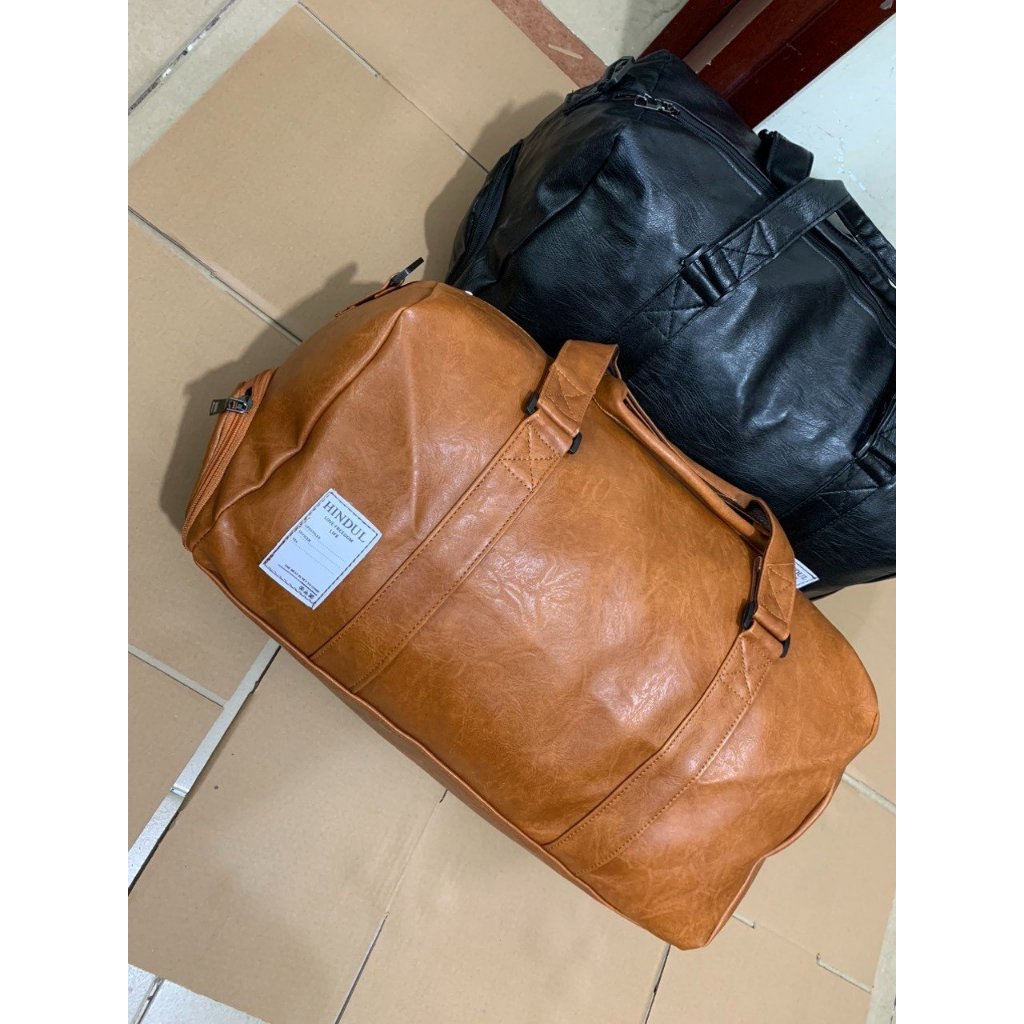 Túi xách du lịch đựng quần áo xách tay đeo chéo đeo vai có ngăn để giày siêu hót BL03 màu nâu da bò