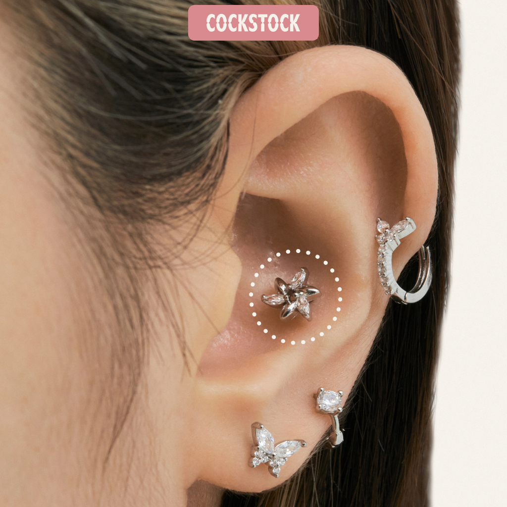 Khuyên tai đá Twisted Flower Earring CockStock