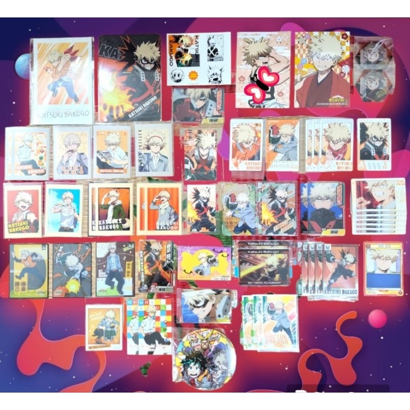 [chú cá Vàng màu Tím][Hàng sẵn] Card Metal, Snap, Pola, Clear card, Sticker, Badge Katsuki Bakugo - MHA/My Hero Academia