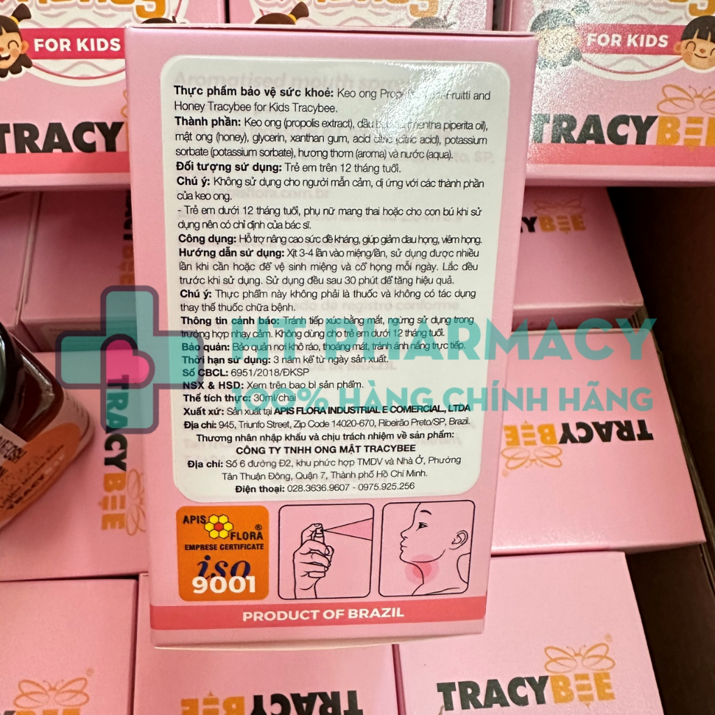 Xịt họng keo ong TracyBee - Keo ong TracyBee vị trái cây