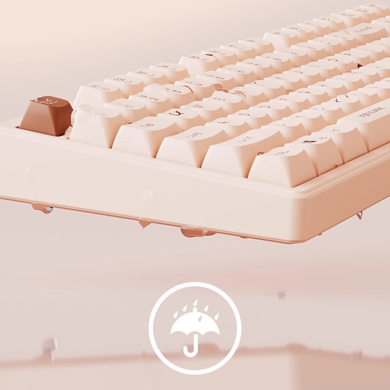 Bàn phím văn phòng K8 Inphic chống ồn kết nối cáp rời type C thiết kế 87 phím đèn led trắng  keycap màu kem cổ điển