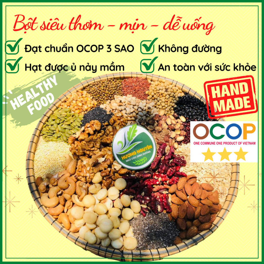 Bột ngũ cốc 12 loại hạt xưởng nhà làm có đầy đủ giấy ATVSTP
