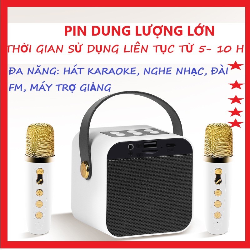 Micro, mic hát karaoke Loa bluetooth Không Dây mini Có Đèn Dùng Ngoài Trời