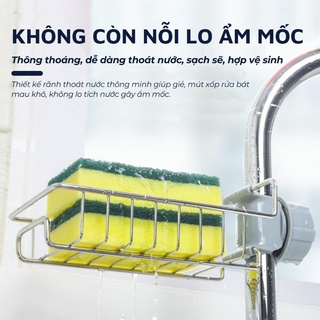 Giá để giẻ rửa bát, nước rửa chén DandiHome inox cao cấp, đa năng