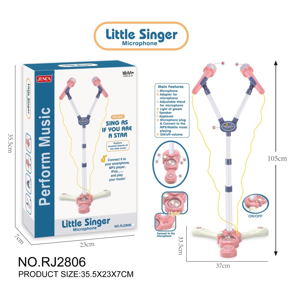 SIÊU RẺ- Micro hát karaoke cho bé, tích hợp loa, kết nối MP3-ĐÈN LOẠI 1 MIC VÀ 2 MIC