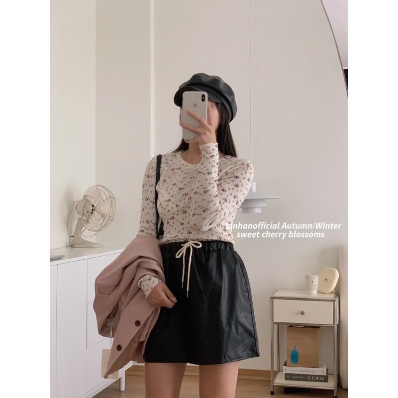 Chân váy da rút dây STYLEKOREAN 6135 // Hàng có sẵn🇰🇷