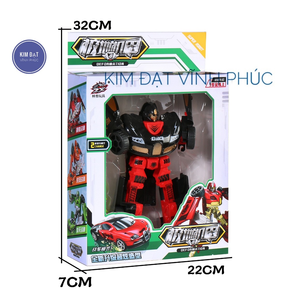 Bộ đồ chơi ô tô robot biến hình Transformer. xe ô tô biến hình cho bé