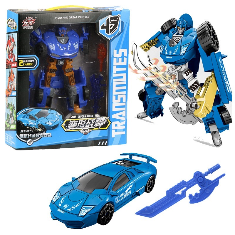 Bộ đồ chơi ô tô robot biến hình Transformer. xe ô tô biến hình cho bé