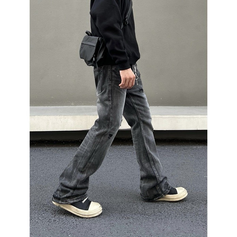Flared Jeans - Quần jeans ống loe streetwear đen unisex