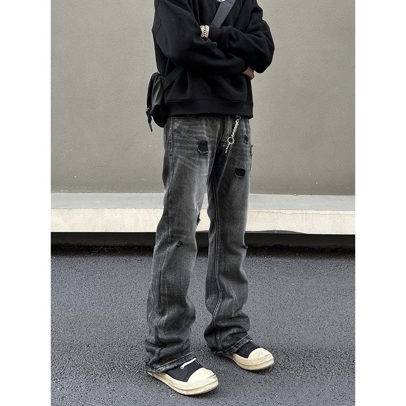 Flared Jeans - Quần jeans ống loe streetwear đen unisex