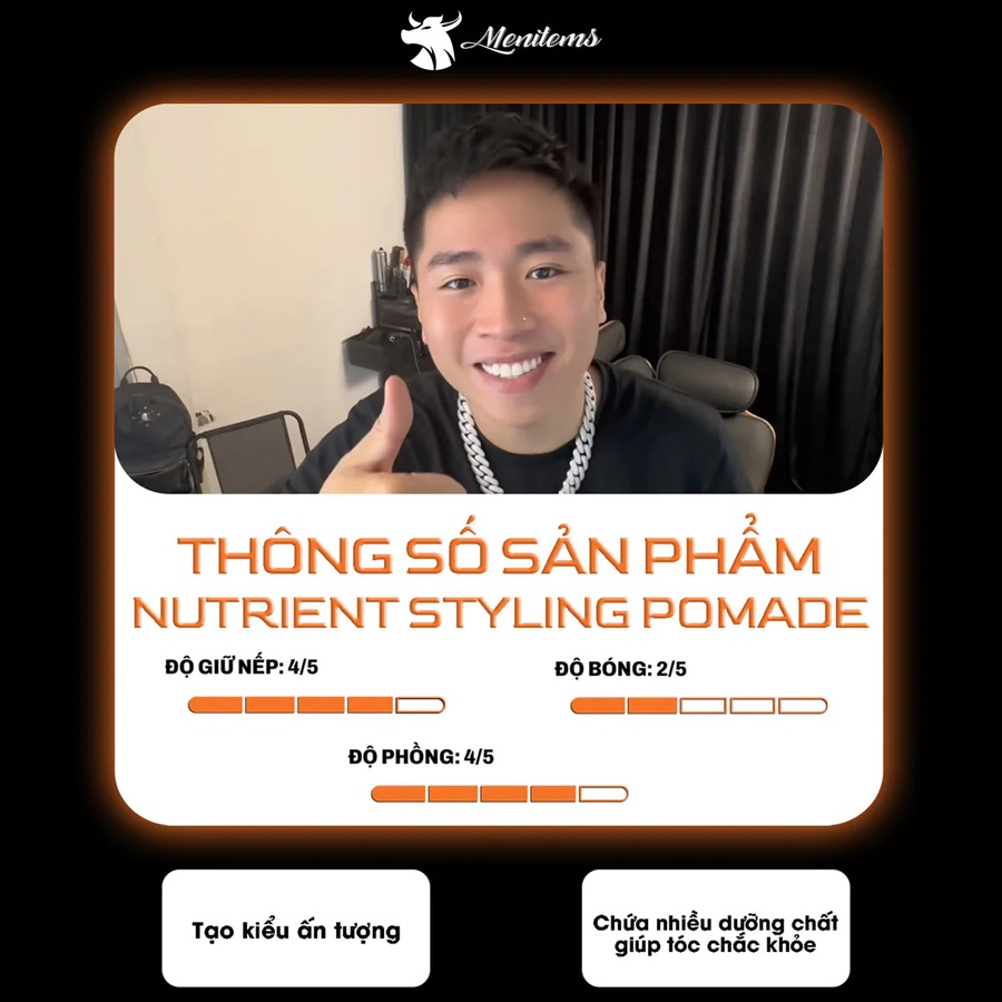 Sáp vuốt tóc Menitems siêu dưỡng Pefect Night - Tropical Wind