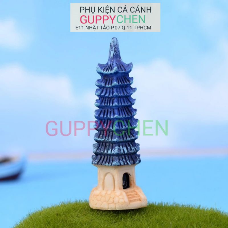 Mô Hình Tháp Chín Tầng Mini - trang trí cho hồ cá cảnh , terrarium
