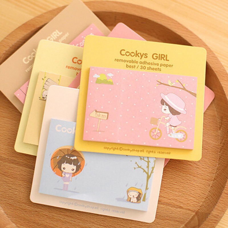 Giấy note ghi chú 30 tờ tự dính hình dễ thương văn phòng phẩm N0210