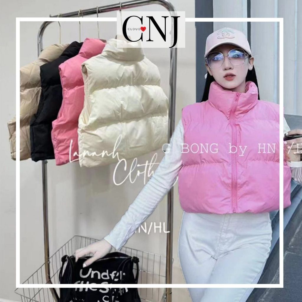 Áo phao gile nữ croptop DÀY DẶN hàng Quảng Châu màu mới cực HOT, Áo khoác phao nữ croptop, PHAO NỮ CROPTOP GILE cổ đứng