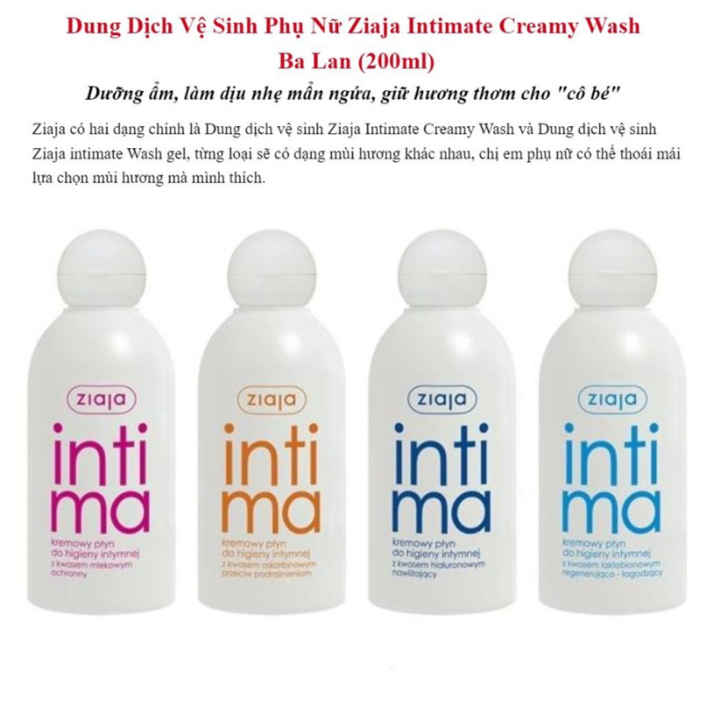 Dung Dịch Vệ Sinh Phụ Nữ Folio INTIMA  Ziaja 200ml -500ml Chăm Sóc và Bảo Vệ Cô Bé Sạch Thơm Suốt Ngày Dài