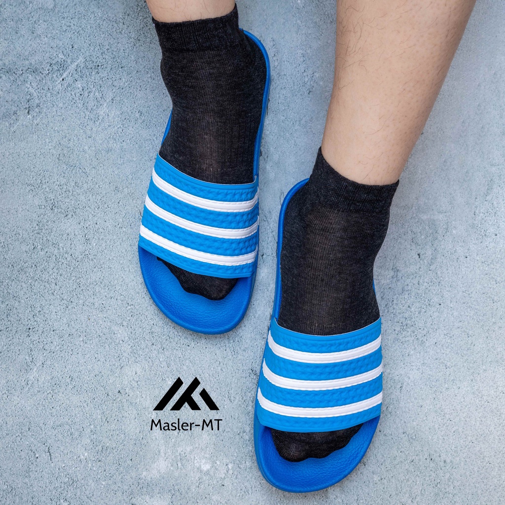 Dép bánh mì nam M Masler-MT màu xanh dương sọc trắng với lớp đế chống nước bền bỉ và quai êm chân XD