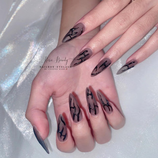 Nailbox thạch đen vẽ gel nổi rs80