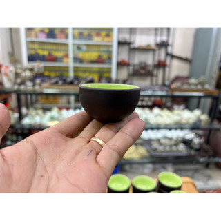 Bộ 6 Chén  trà size trung - đen - đỏ - gốm sứ Bát Tràng