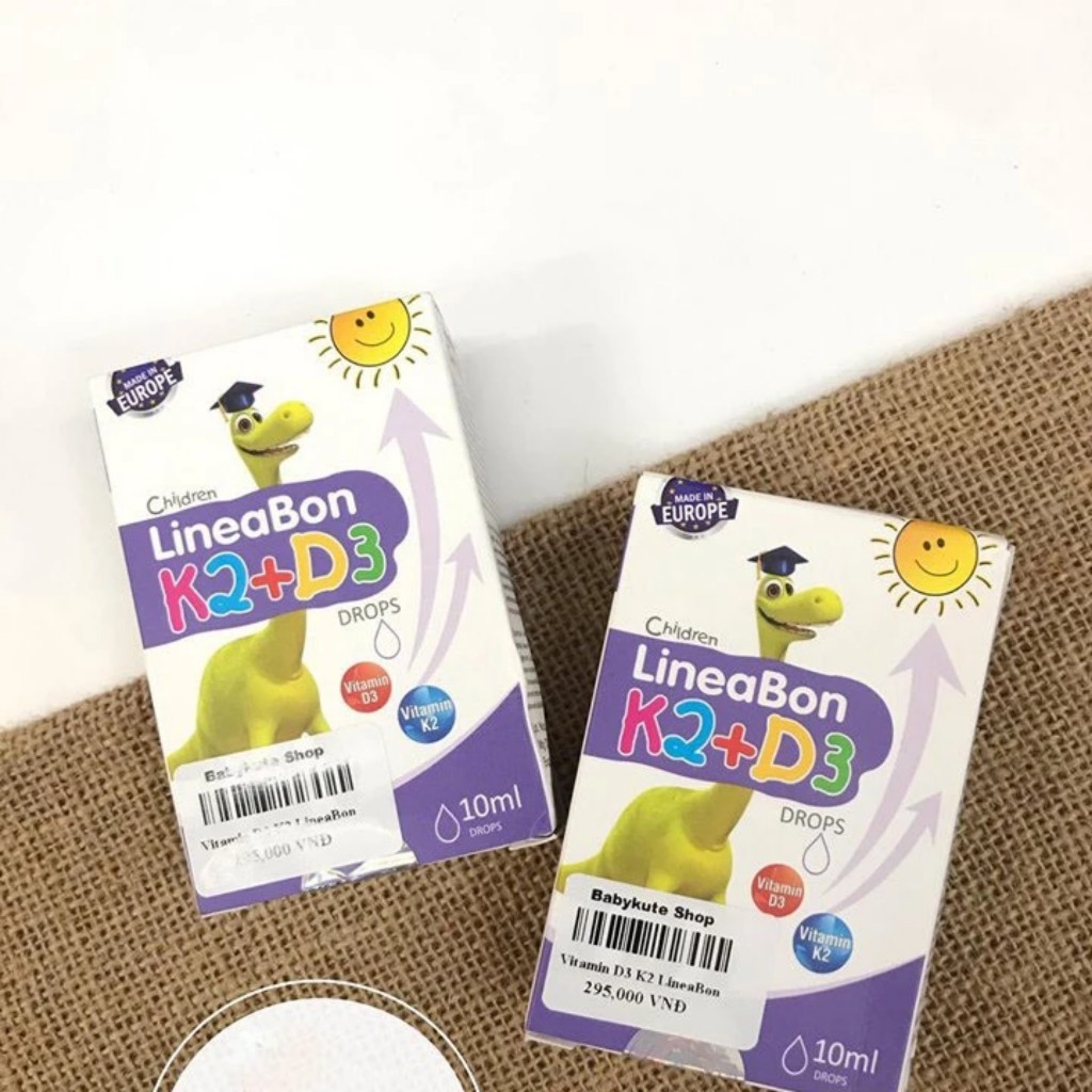 Lineabon - Vitamin D3 K2 Tinh Khiết Giúp Bé Ngủ Ngon, Cao Lớn 10ml