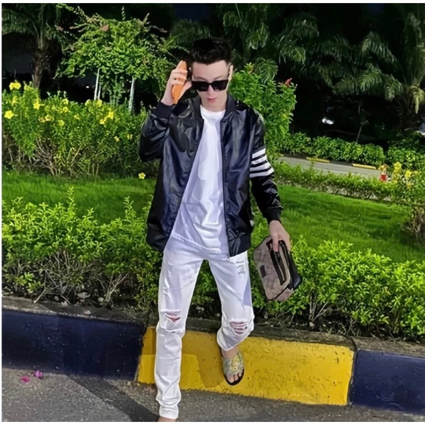 Áo Khoác Da nam Nữ Thome Họa Tiết Phối Tay Sọc Thêu - Áo Khoác Jacket Lót Gió Cực Chất Hottrend 2023